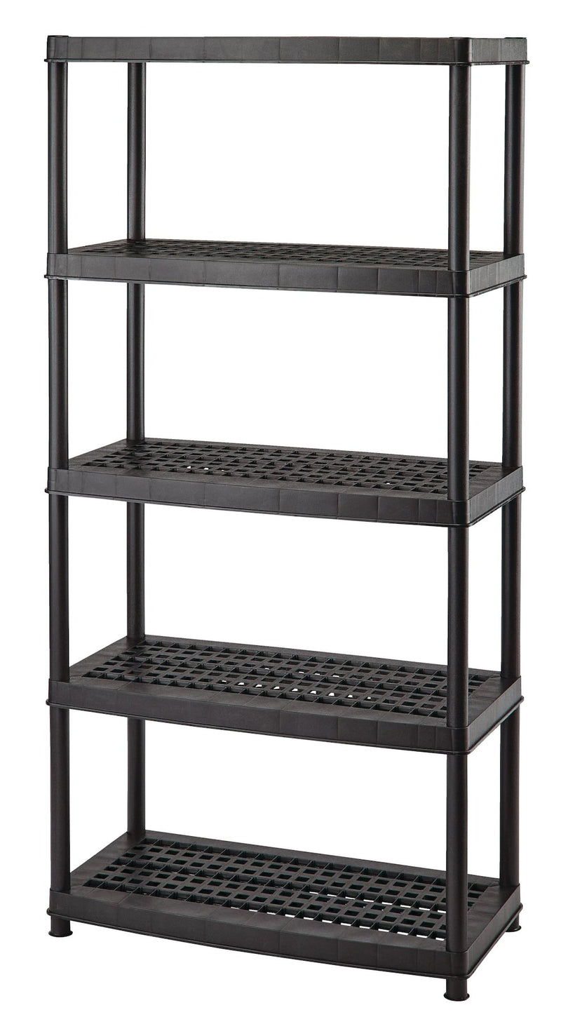 5-Shelf Resin/ Plastic Storage Rack/ Shelving Unit, 36 x 18 x 72-in K3870