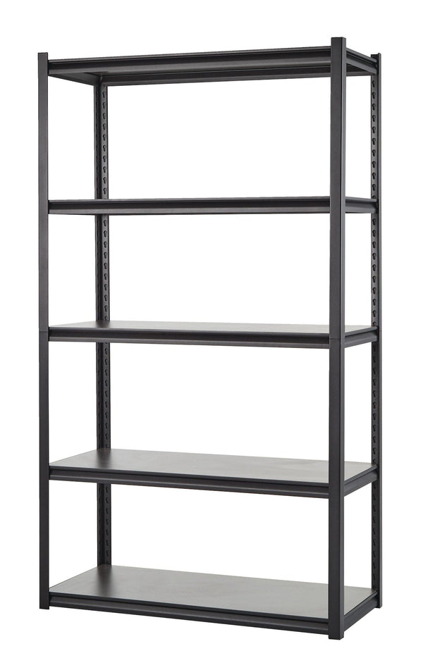 Adjustable 5-Shelf Steel Metal & Wood Storage Rack / Shelving Unit, 41 x 18 x 72-in N5170