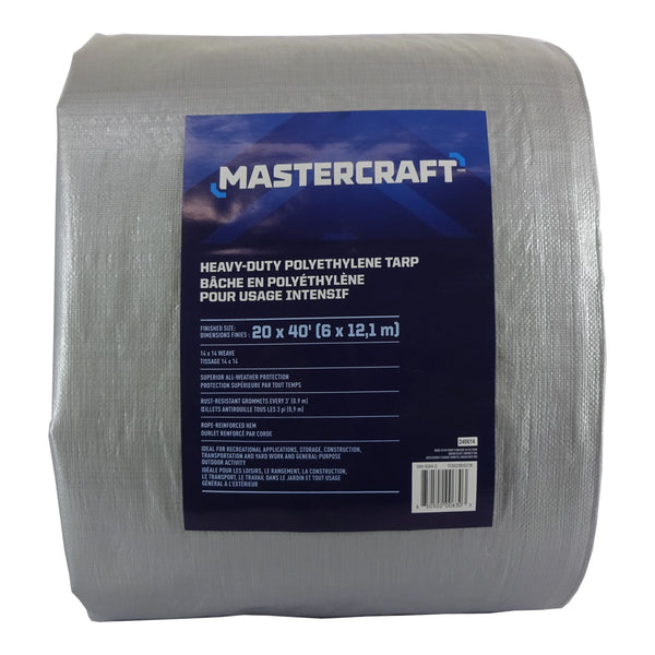 Premium Heavy Duty Tarp, Poly, Waterproof, 20-ft x 40-ft Z8930