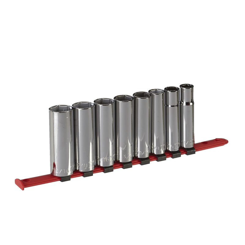 1/2-in Drive 6 Pt. Deep Socket Set, SAE, Nickel-Chrome Plating, 8-pc N5667