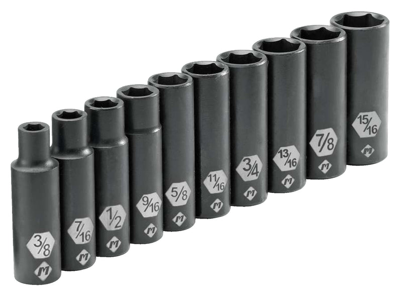 1/2-in Drive Deep Impact Socket Set, SAE, 10-pc C0598