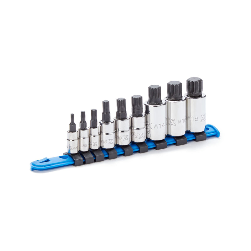 Triple Square Socket Set, Polished Nickel Plating, 9-pc B6211