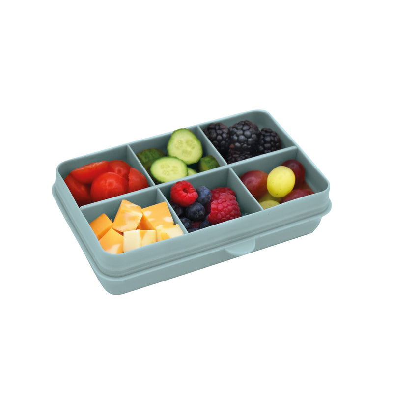 Mini Divided Snackle Box, Food Storage Container with 6 Compartments, Sage U6469