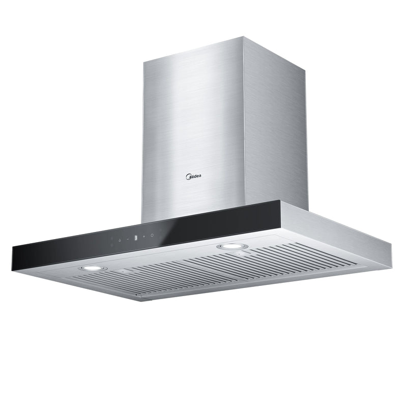 Glass 450CFM T-Shape Kitchen Exhaust Fan Range Hood with Gesture Controls, Stainless Steel, 30-in Y7569