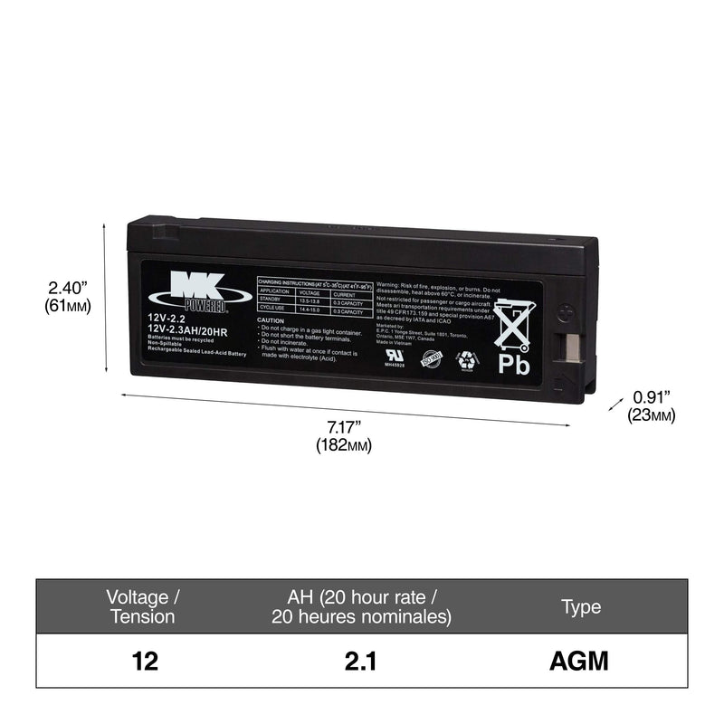12-Volt 2.3 Ah SLA Battery F9851