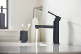 Arlys Single Handle Bathroom Faucet, Matte Black