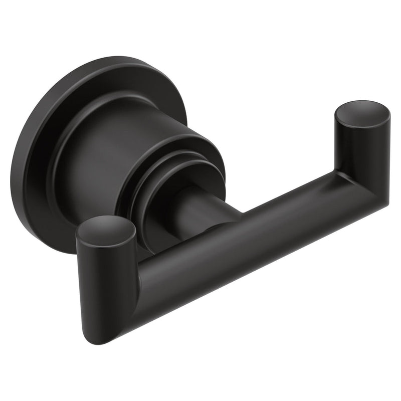 Arris Modern Double Robe Hook, Matte Black C7128