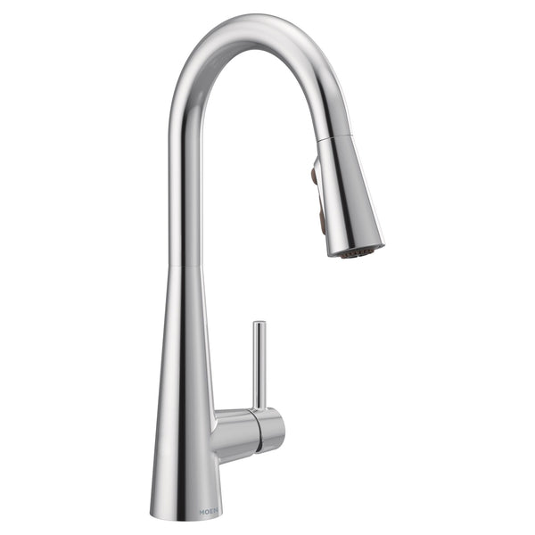 Sleek Single Handle High Arc Pull Down Sprayer Kitchen Faucet with Power Boost, Chrome L3577