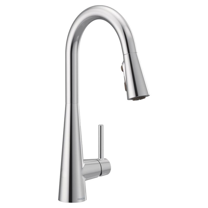 Sleek Single Handle High Arc Pull Down Sprayer Kitchen Faucet with Power Boost, Chrome L3577
