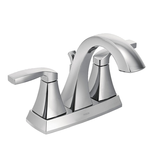 Voss Double Handle High Arc 4-in Centerset Bathroom Sink Faucet, Chrome O3855