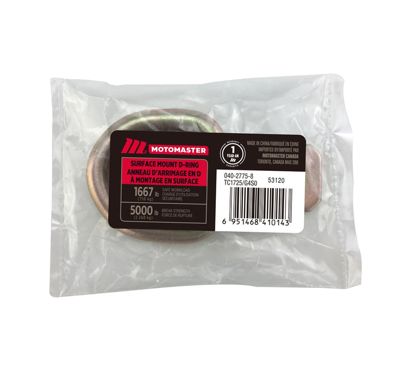 5,000-lb Medium Duty D-Ring, Surface Mountable D6614