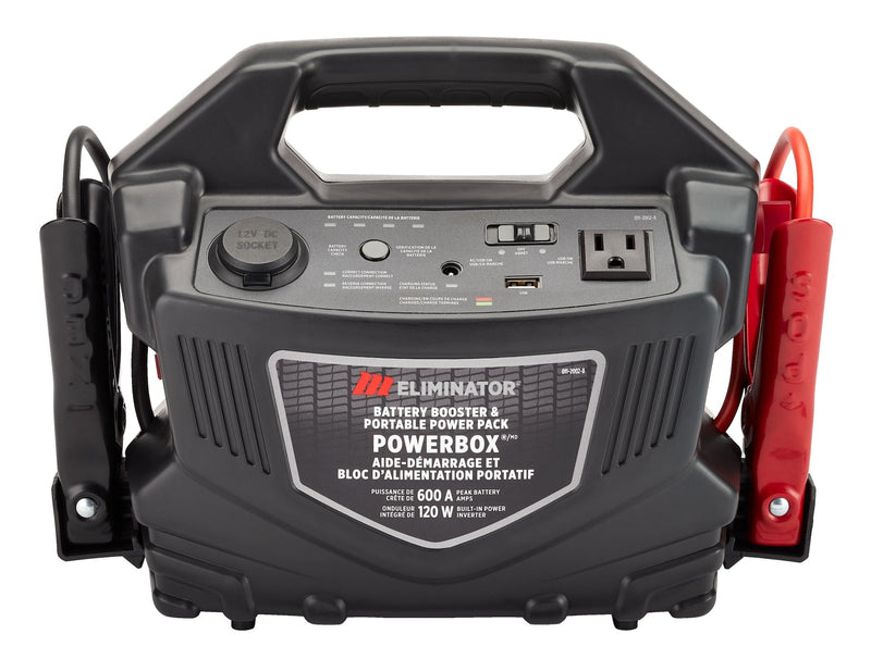 Eliminator PowerBox Portable Power Pack & Battery Booster/Jump Starter, 600 Peak Amps, 120W W4319