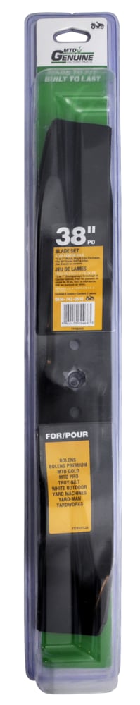 3-in-1, 2-Blade Replacement Set for 38-in Lawn Tractor Cutting Decks, Black X8557