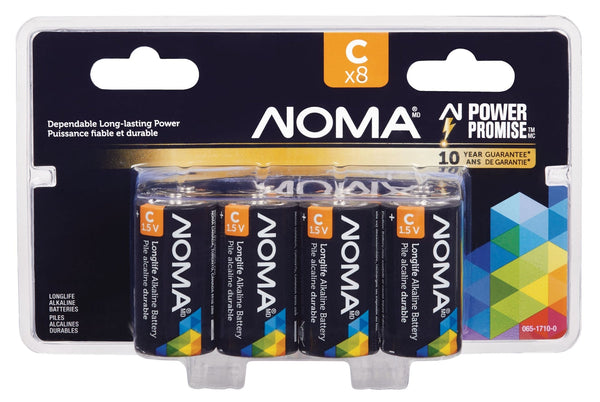 8-pk C Alkaline Batteries, Long Lasting W7510