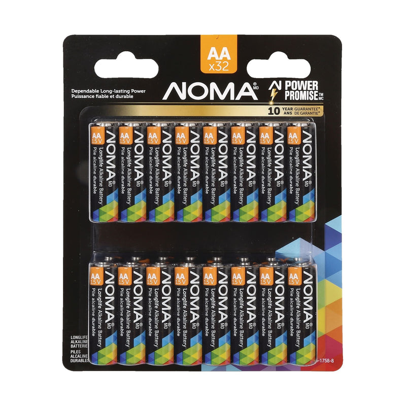 AA Alkaline Batteries, Long Lasting, All Purpose, 32-pk I0702
