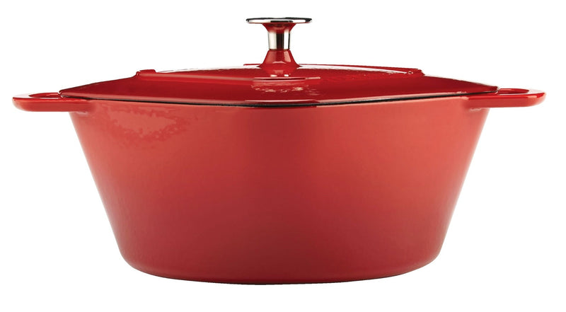 Dutch Oven, Durable Cast Iron, Oven Safe, Red, 6.5qt B6575