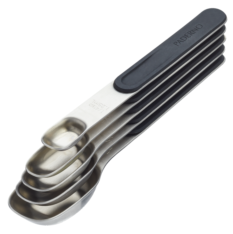 Stainless Steel Measuring Spoons Set with Magnetic Handle, 5-pc P7699