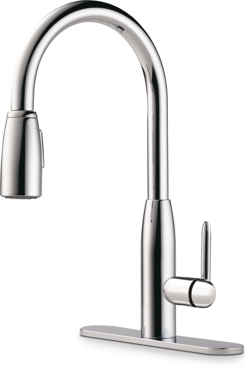 Tunbridge Single Handle High Arc Pull Down Kitchen Faucet, Chrome H3011