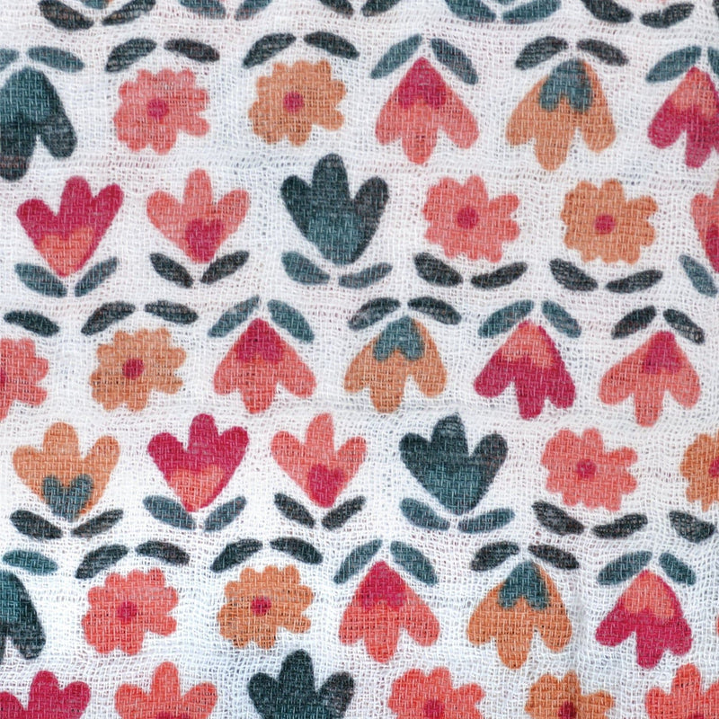 Cotton Muslin Baby Swaddle Blanket, Floral E0479