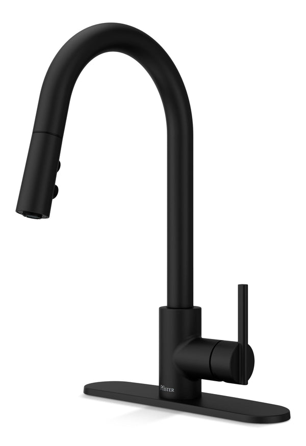 Modern Pull-Down Kitchen Faucet, Matte Black P4852