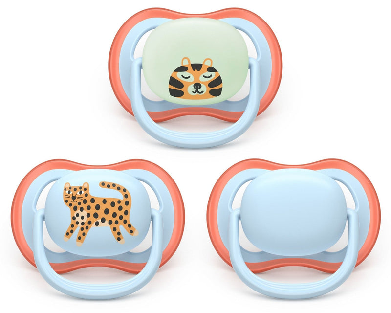 Ultra Air Pacifier 6-18 Months All Day, Leopard, 3-pk D3171