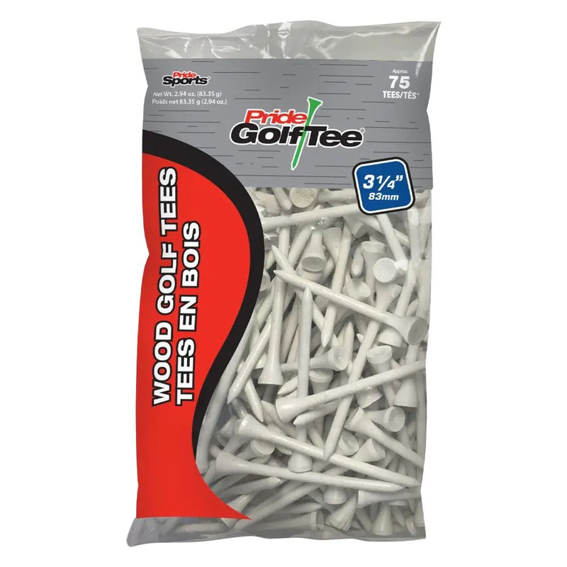 Pride Biodegradable Hardwood Golf Tee, 3-1/4-in, 50-pk, White J6226