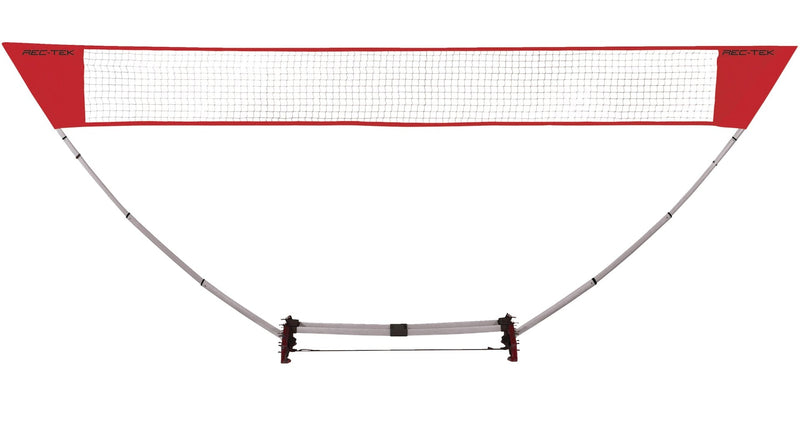 Outdoor Portable Easy Set-up Badminton Net, Red, 15-ft, 7-pk, All Ages, for Lawn Game Activities U5354