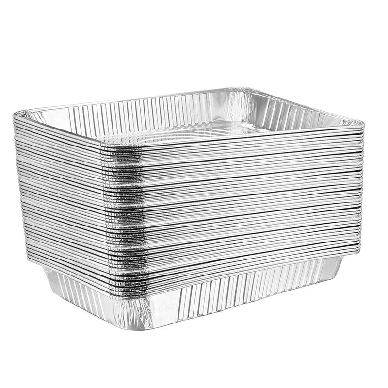 Rectangle Foil Reusable Full Size Steam Baking Pan, Silver, 12-in, for Baking/Cooking/Steaming S7846