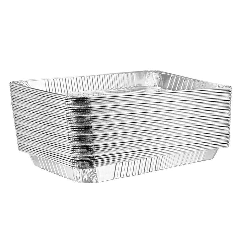 Rectangle Foil Reusable Medium Size Steam Baking Pan, Silver, 20-in, for Baking/Cooking/Steaming Q2623
