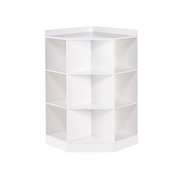 Home Kids' Playroom Corner Cabinet with 6 Toy Storage Cubbies & 3 Shelves, White G2495