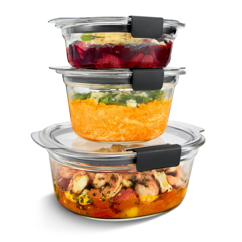 Brilliance Stainshield Glass Round Food Storage Container Set, 6-pc R2698