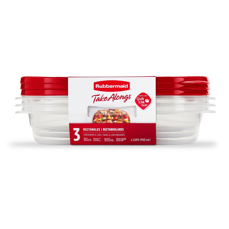 TakeAlong Rectangle Plastic Food Storage Container Set with Quik Clik Seal Lid, 6-pc N1055