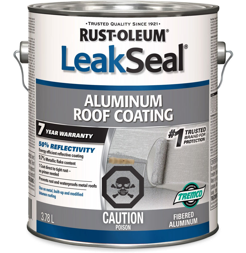 LeakSeal Aluminum Roof Coating, Reflective, Rust Proof & Waterproof Sealant, 3.78-L F9466