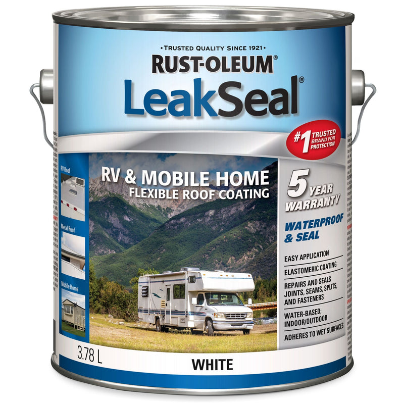 LeakSeal Waterproof Mobile Home & RV Roof Sealant / Coating, White, 3.78-L U3476