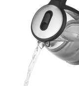 Cordless Electric Glass Kettle with Auto Shut Off, Black/Stainless Steel, 1.7-L