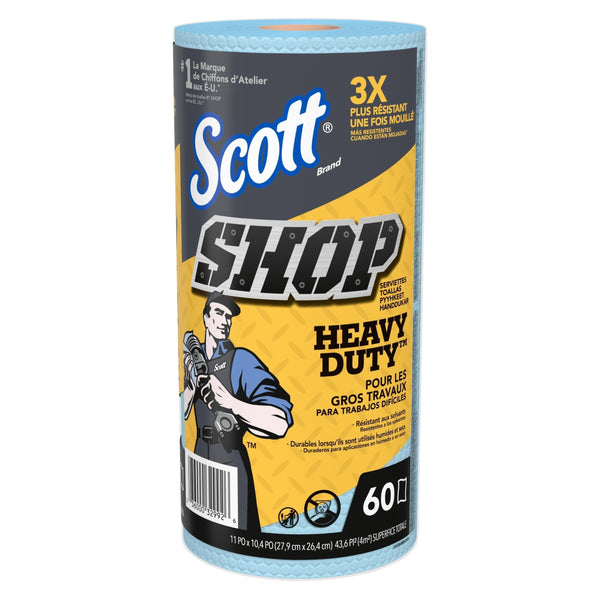 Heavy-Duty Shop Paper Towels, 11 x 10.4-in, Blue, 60-pk E5701
