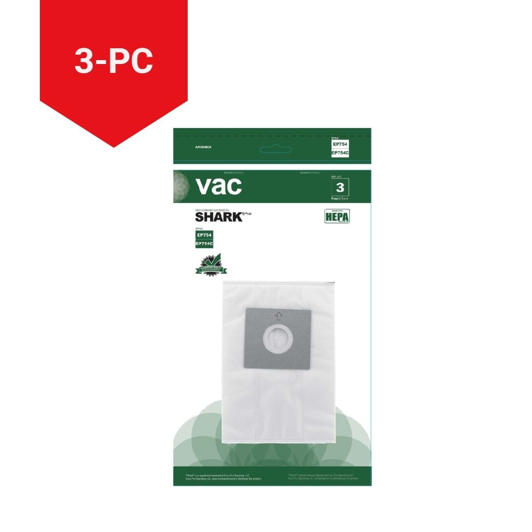 HEPA Replacement Vacuum Cleaner Bags, Style EP754C, 3-pk