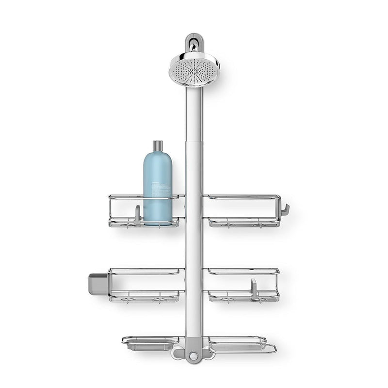 XL Rust-Resistant Adjustable Shelves Shower Caddy, Silver V9664