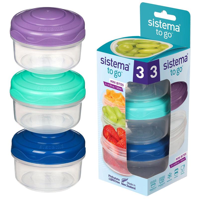 Mini Bites To Go Food Storage Container Set with Removable Dividers, 3-pk F2236