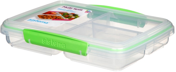 Multi Split Meal and Food Container, 820-mL (27.7 oz),with Dividers and Clips B1913