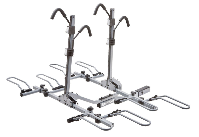 SR2902LR Crest Deluxe 4-Bike Lock & Tilt Platform Hitch Mount Bike Rack, Fits 2-in Receiver, Granite Grey G2010
