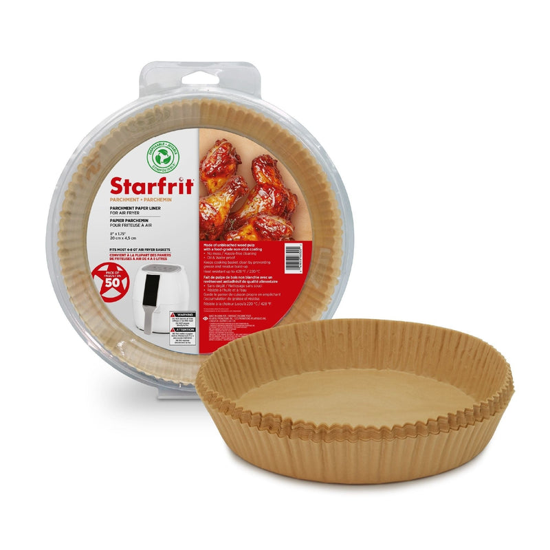Round Non-Stick Parchment Paper Air Fryer Liner, 50-pk N1672