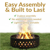 Decor Cut Out Wood-Burning Fire Ring, 36-in
