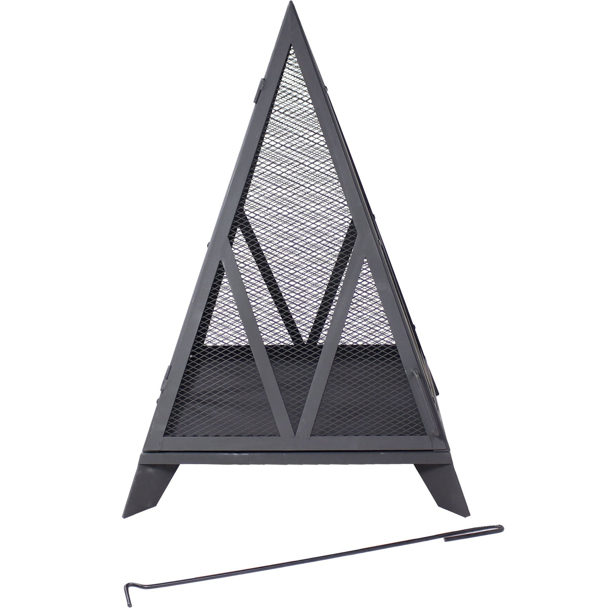 Decor Majestic Pyramid Steel Fire Pit, Black
