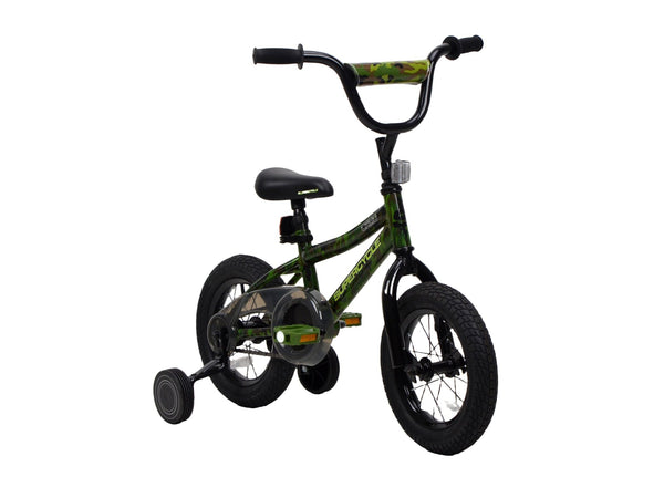 Youth Bike with Hi-Ten Steel Frame, 12-in, Camo M6745