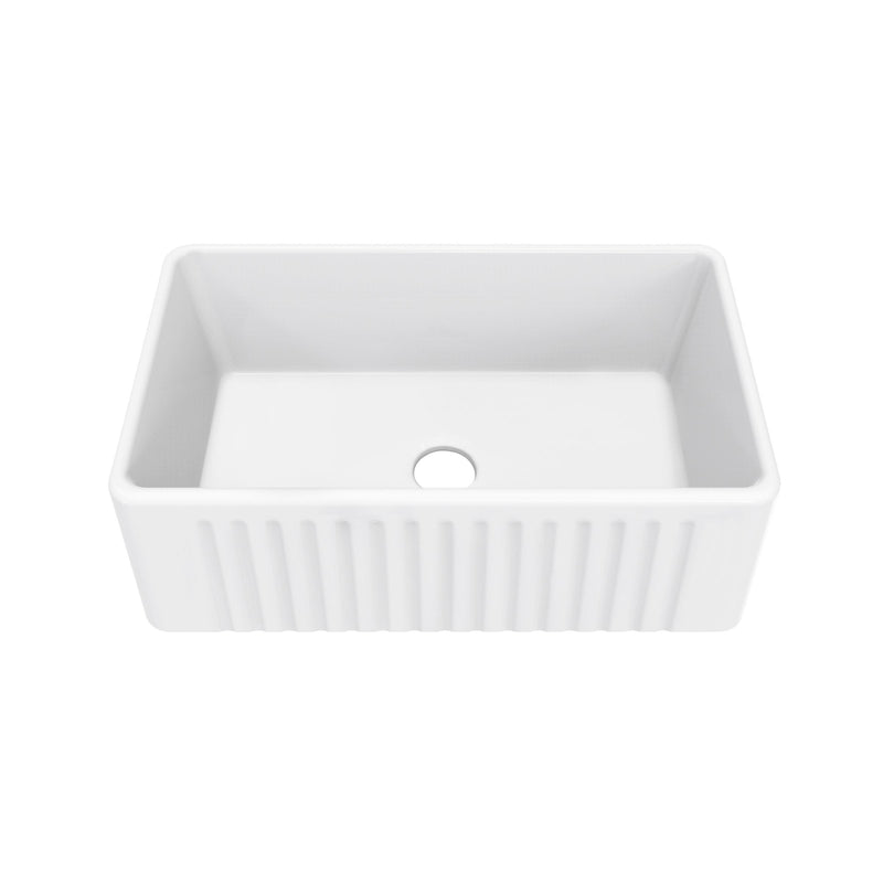 Delice Ceramic Farmhouse Kitchen Sink with Apron, 30-in x 18-in E3664