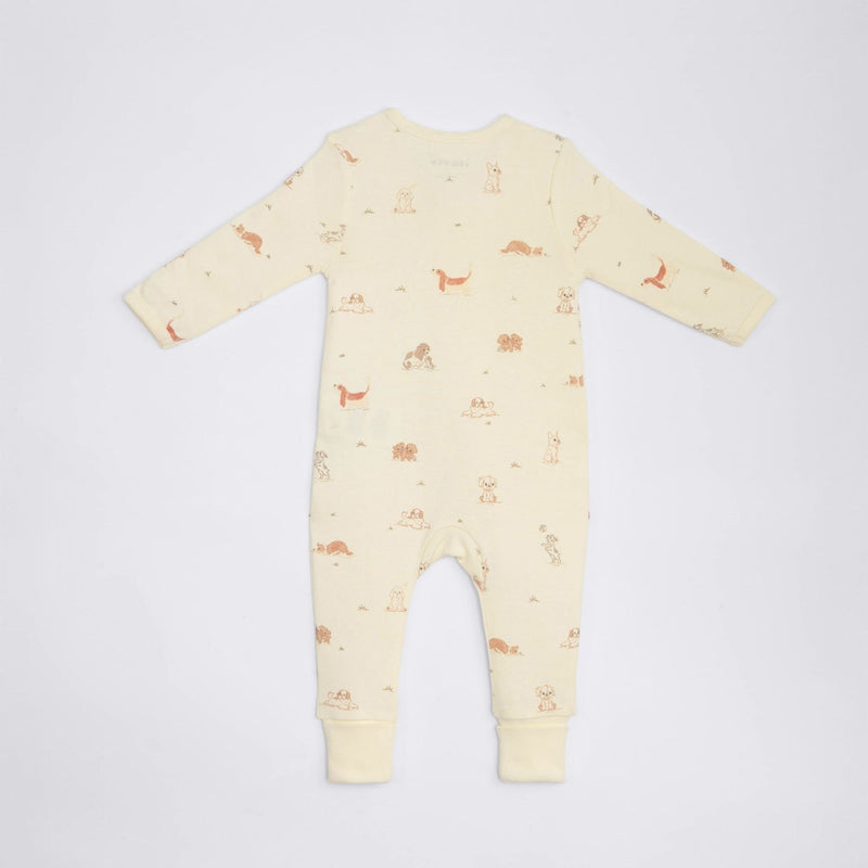 Dog Print Premium Organic Cotton Play and Grow Rib Foot Zippy, Various Sizes W5801