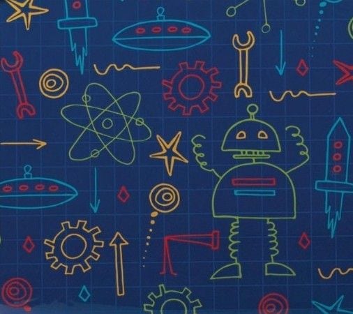 Kids Standard Insulated Soft Reusable Lunch Bag, Robot Doodles R5272