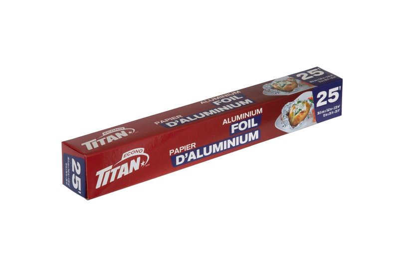 Aluminum Foil, 12-in x 25-ft, Kitchen Foil for Cooking/Baking & Grilling F8291