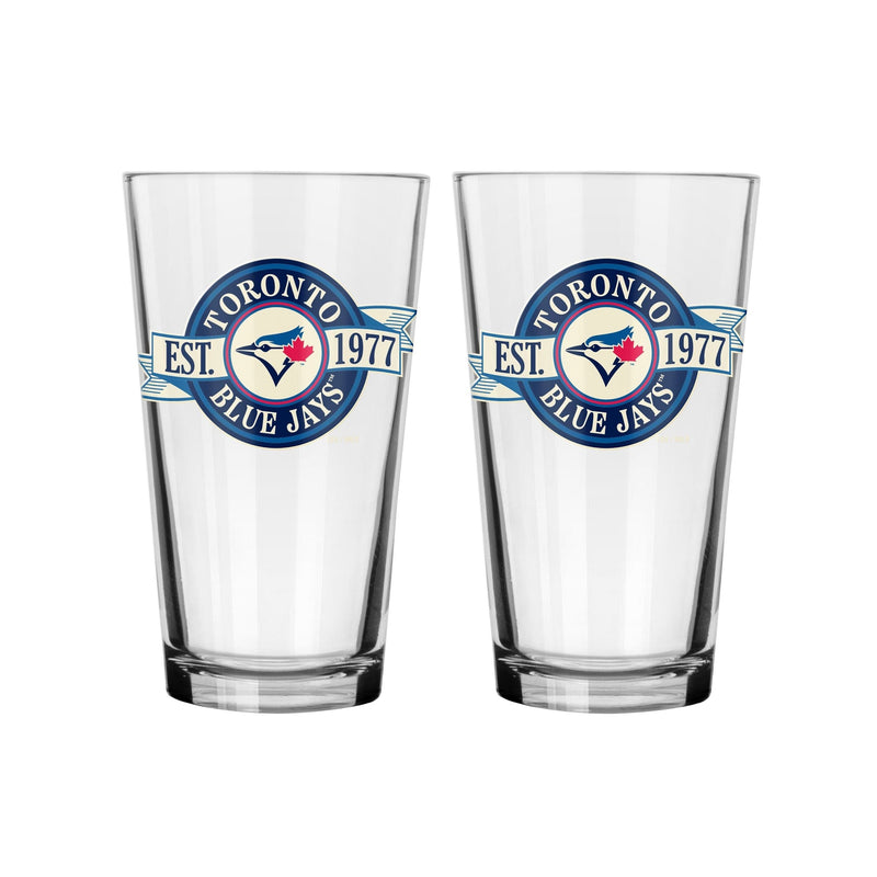 Pint Drinking Glass Set For Baseball Fans/Collectors, 16-oz, 2-pk U4476